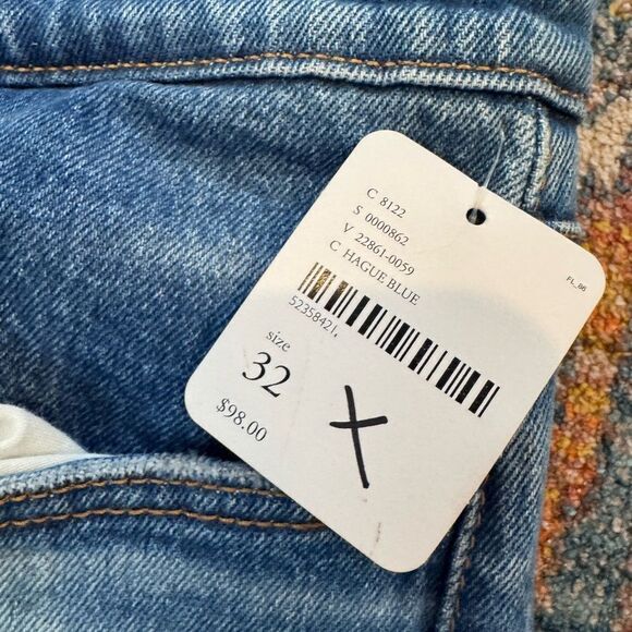 LEVIS Free People WEDGIE FIT ANKLE WOMEN'S JEANS Hague Blue Distressed 32 NWT - Picture 7 of 7